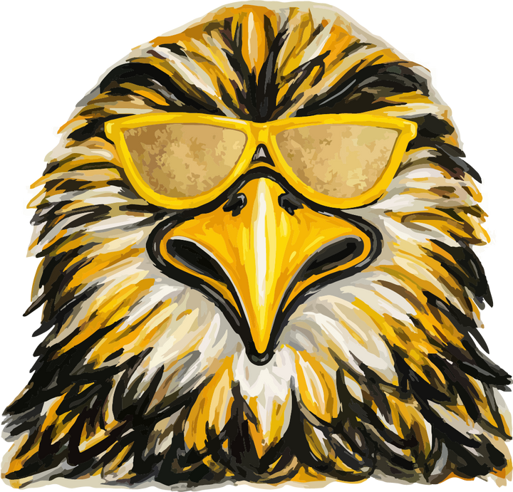 Colorful eagle Mascot Tea Towel