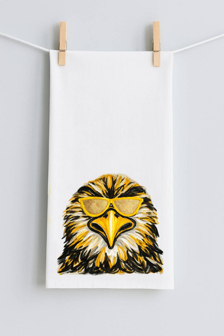 Colorful eagle Mascot Tea Towel