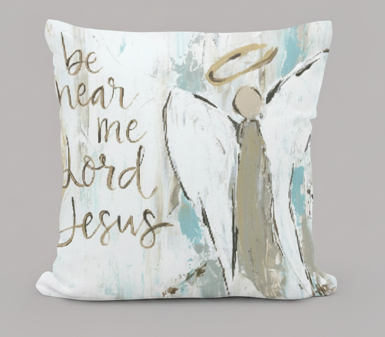 Haley's Be Near Me Lord Jesus Square Pillow