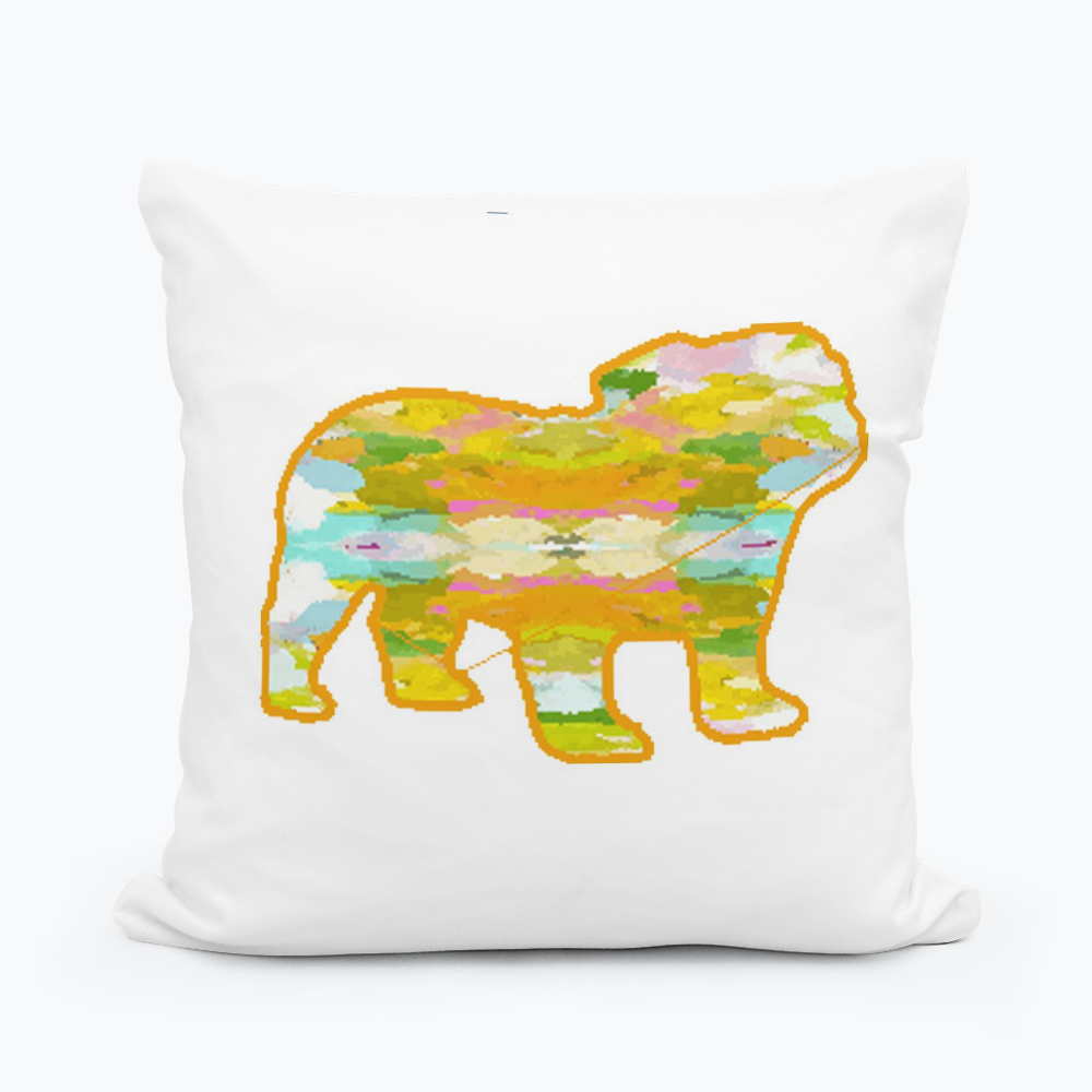 Abstract Bulldog Square Pillow