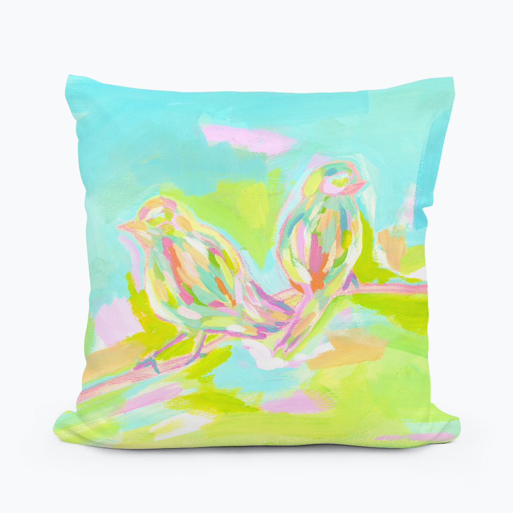 Emma Abstract Birds Square Pillow