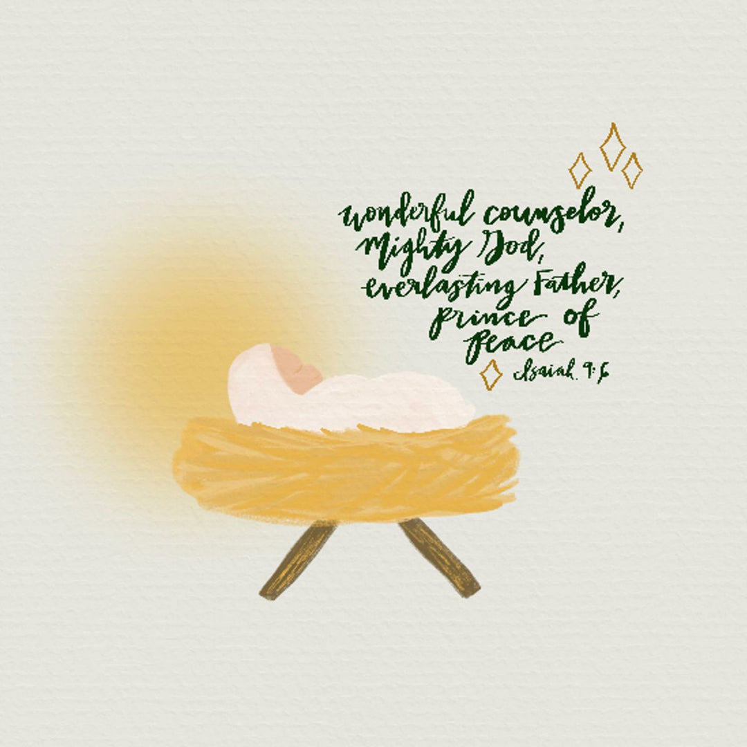 Isaiah 9:6 Nativity Tea Towel