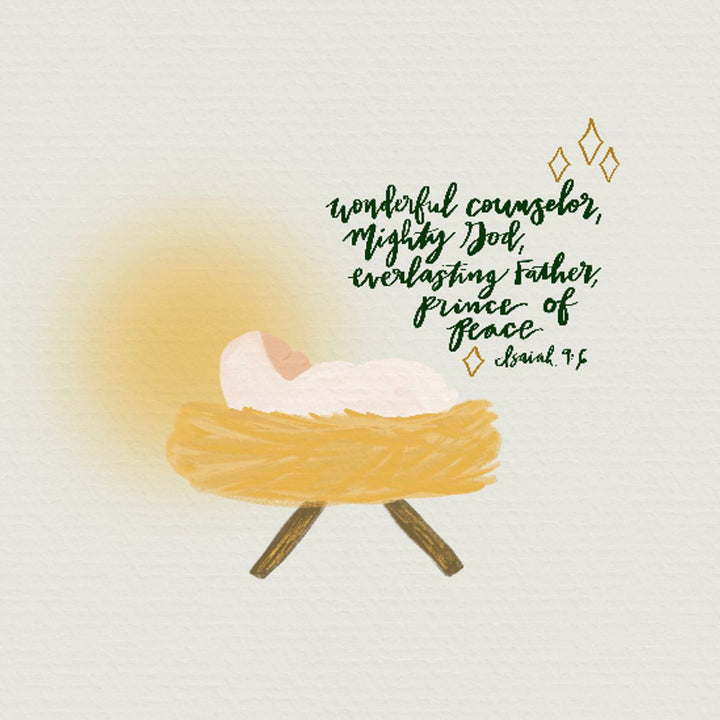 Isaiah 9:6 Nativity Tea Towel