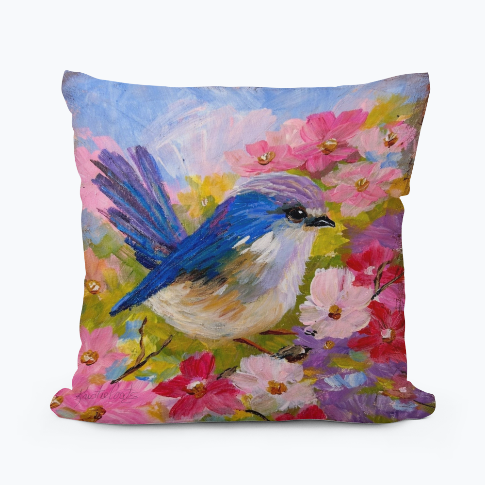 Kristies  Blue Bird Square Pillow