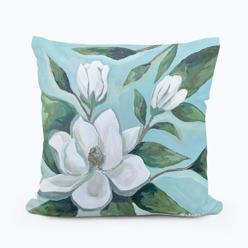 Emma Magnolia Branch Square Pillow