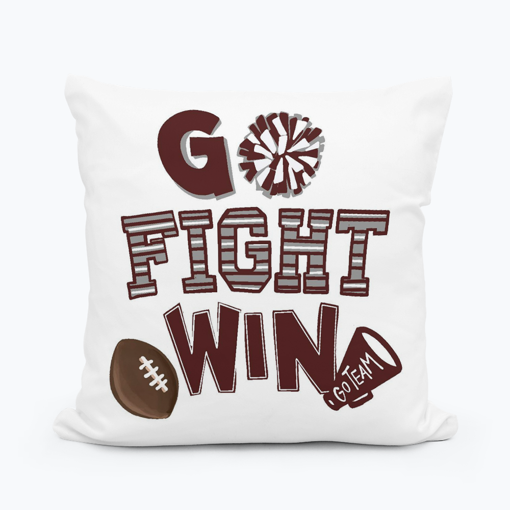 Emmalee Go Fight Win Square Pillow
