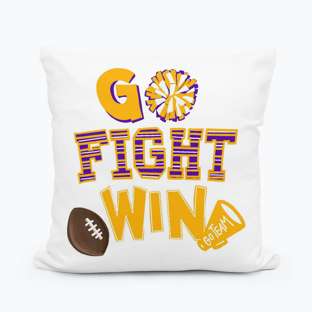 Emmalee Go Fight Win Square Pillow