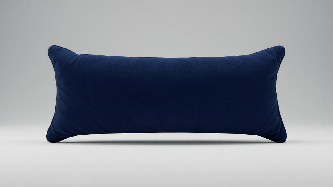 Navy Velvet Lumbar Pillow