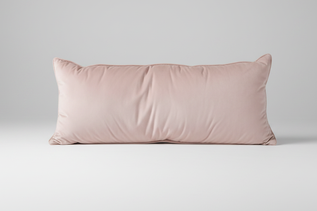 Blush Pink Velvet Lumbar Pillow