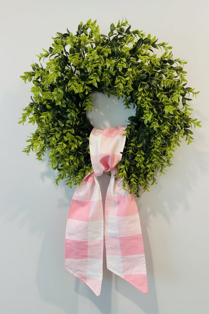 Hot Pink Buffalo Plaid Wreath Sash