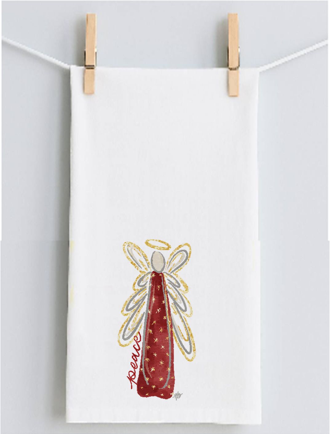 Haley's Ruby Peace Angel Tea Towel