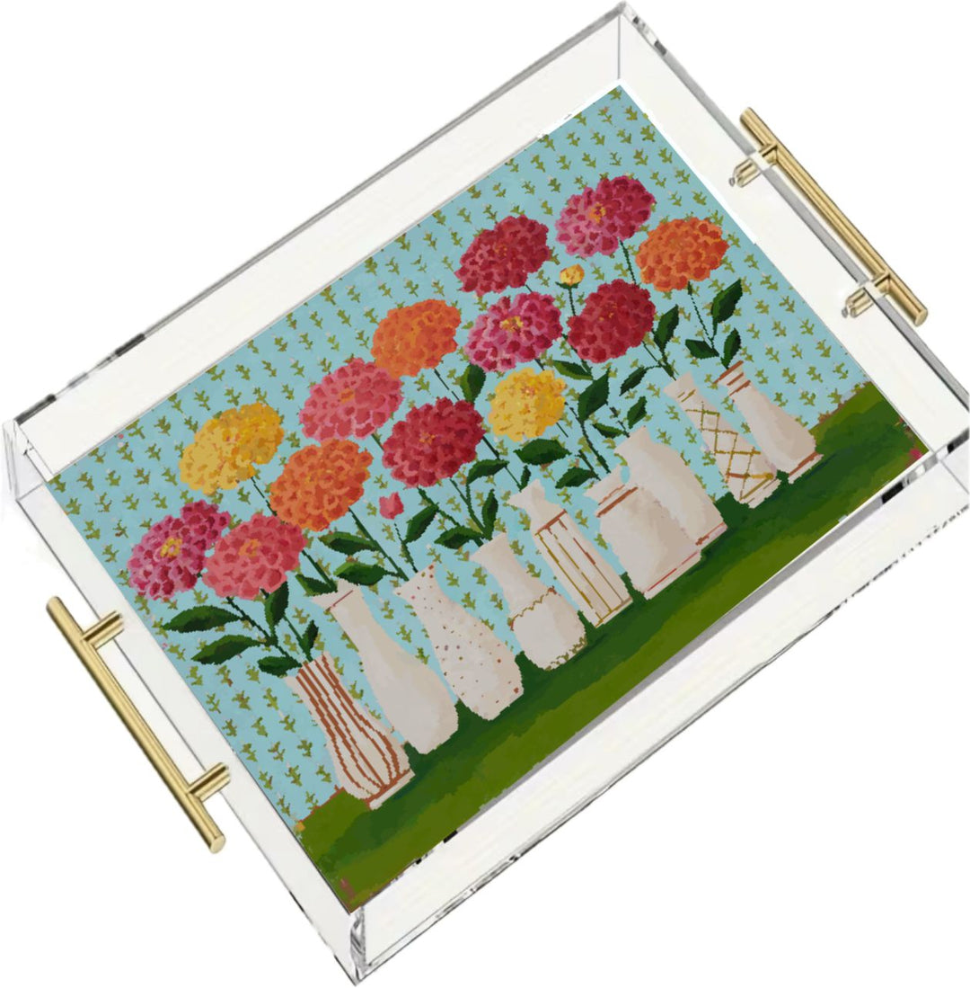 Jennifer's She Laughed in Flowers Acrylic Tray