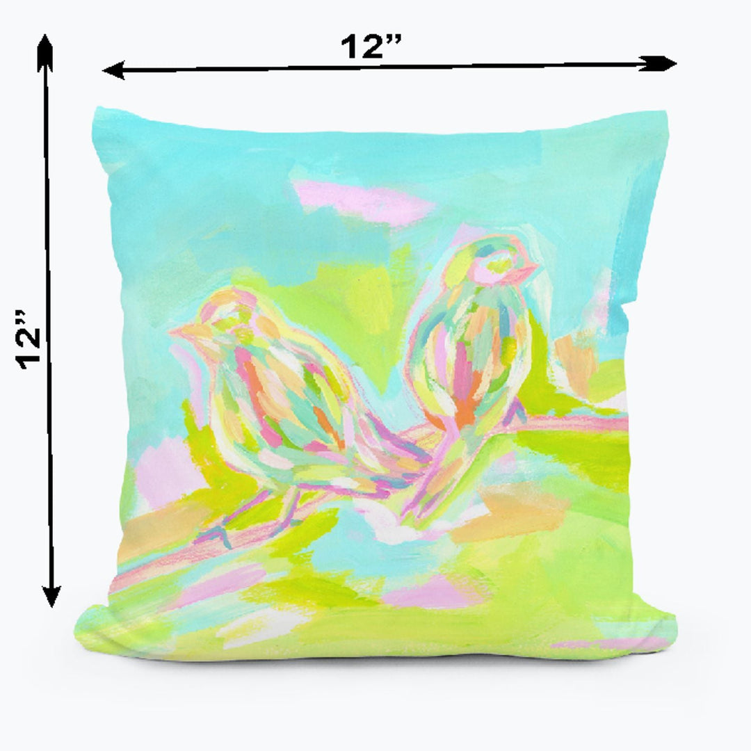 Emma Abstract Birds Square Pillow