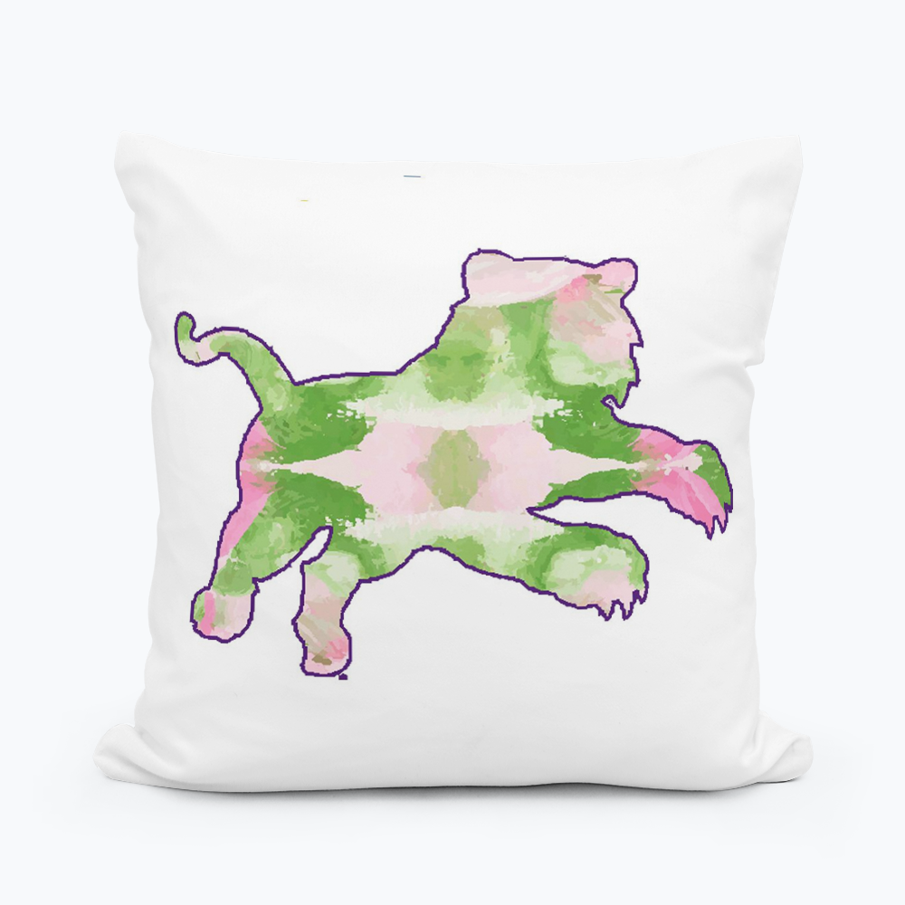 Abstract Spirit Mascot Tiger Square Pillow