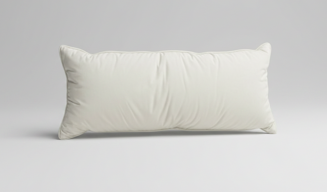 White Velvet Lumbar Pillow